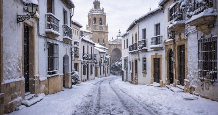 Snow surprises the Serranía de Ronda